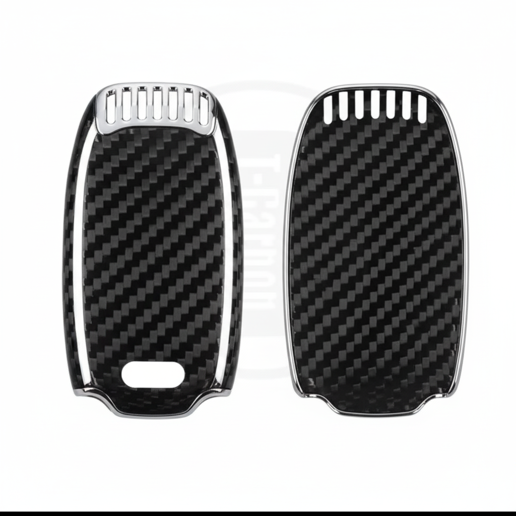 Black Audi key cover with chrome