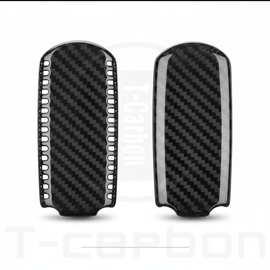Black carbon fiber key cover front and back
