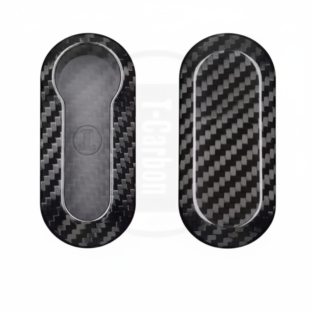 Black Fiat key cover front back