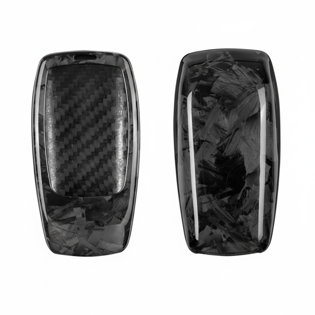 Black Mercedes key cover chrome trim