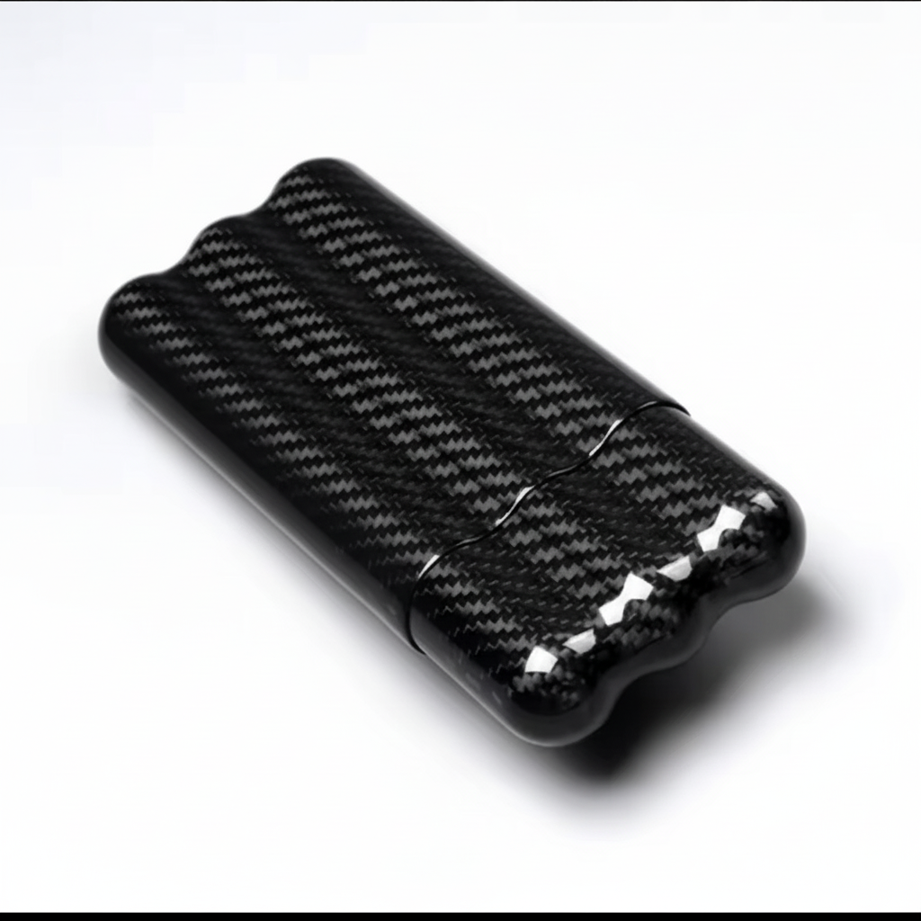 Carbon fiber cigar case closed