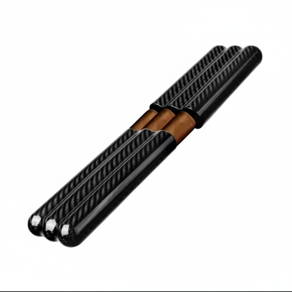 Carbon fiber cigar case with cigars