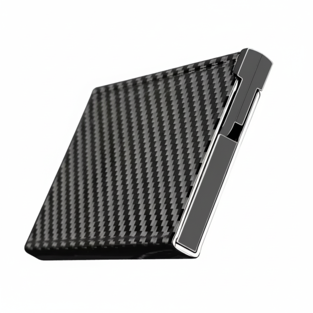 Card holder angled view