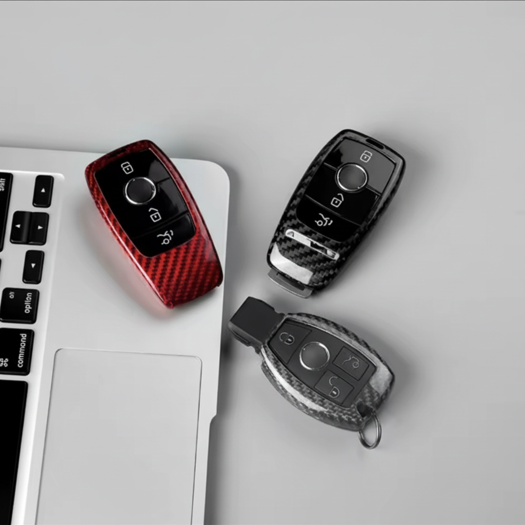 Red and black Mercedes key covers