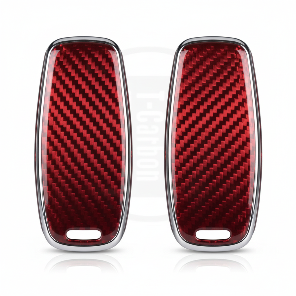 Red carbon fiber Audi key cover
