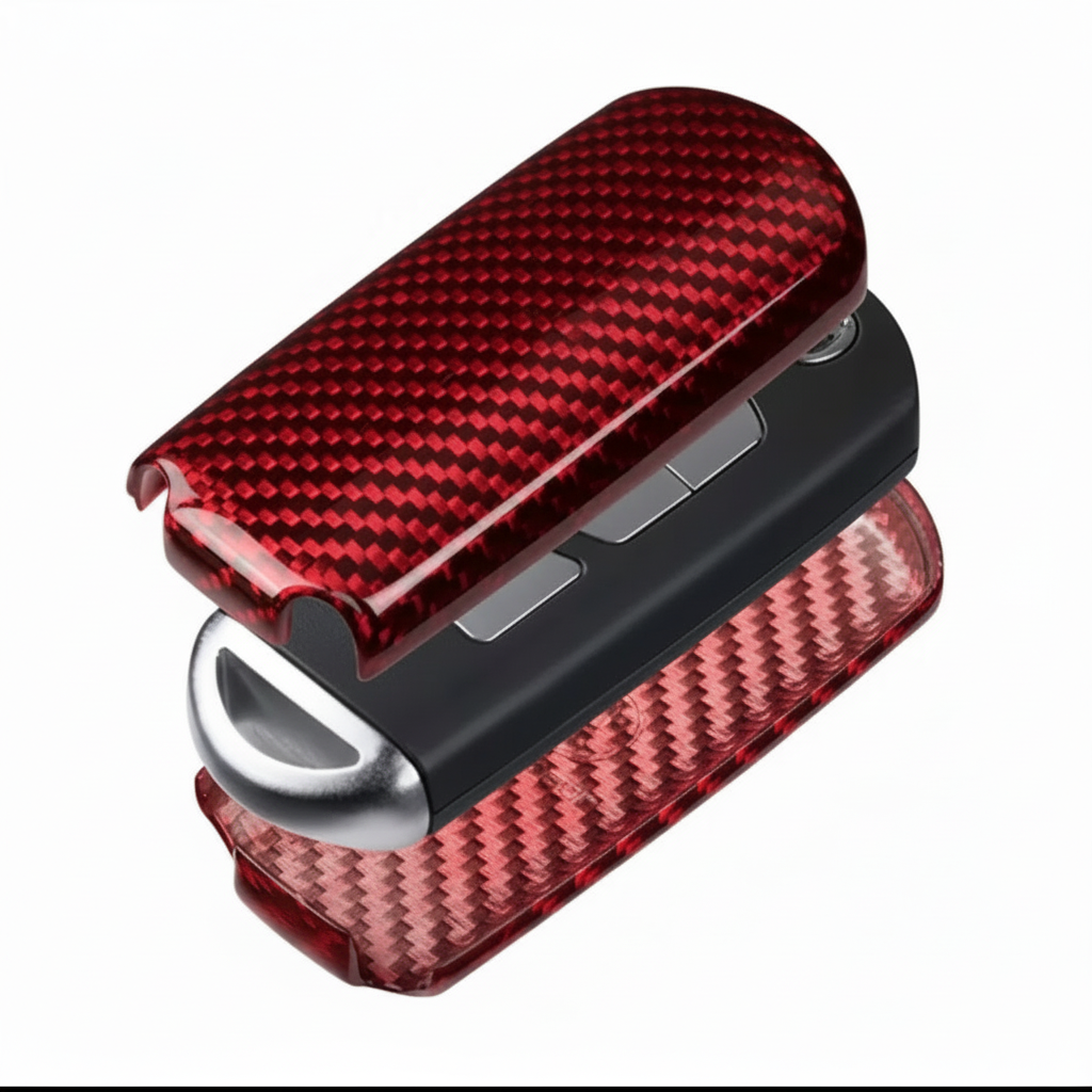 Red carbon fiber key cover exploded view