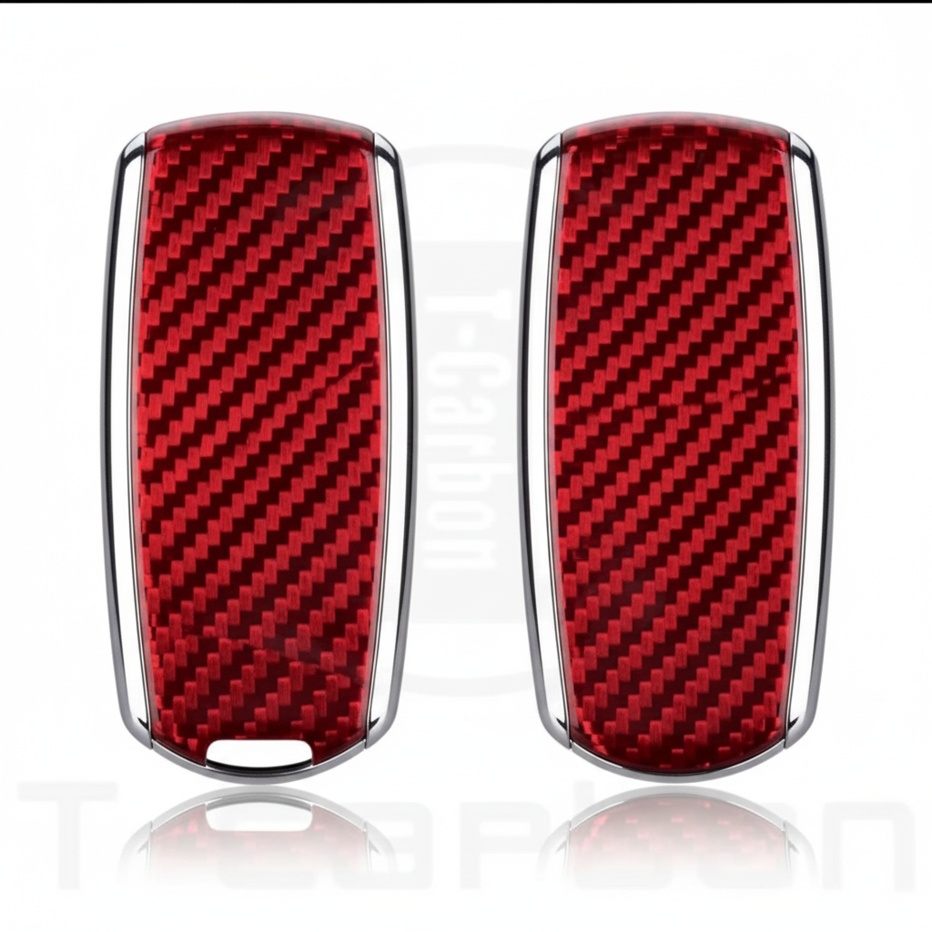 Red carbon fiber key cover front and back