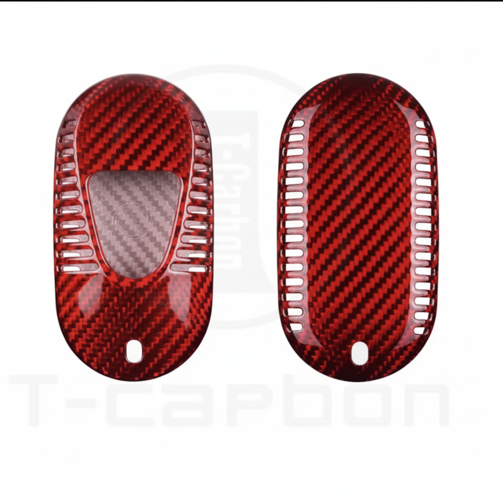Red carbon fiber key cover