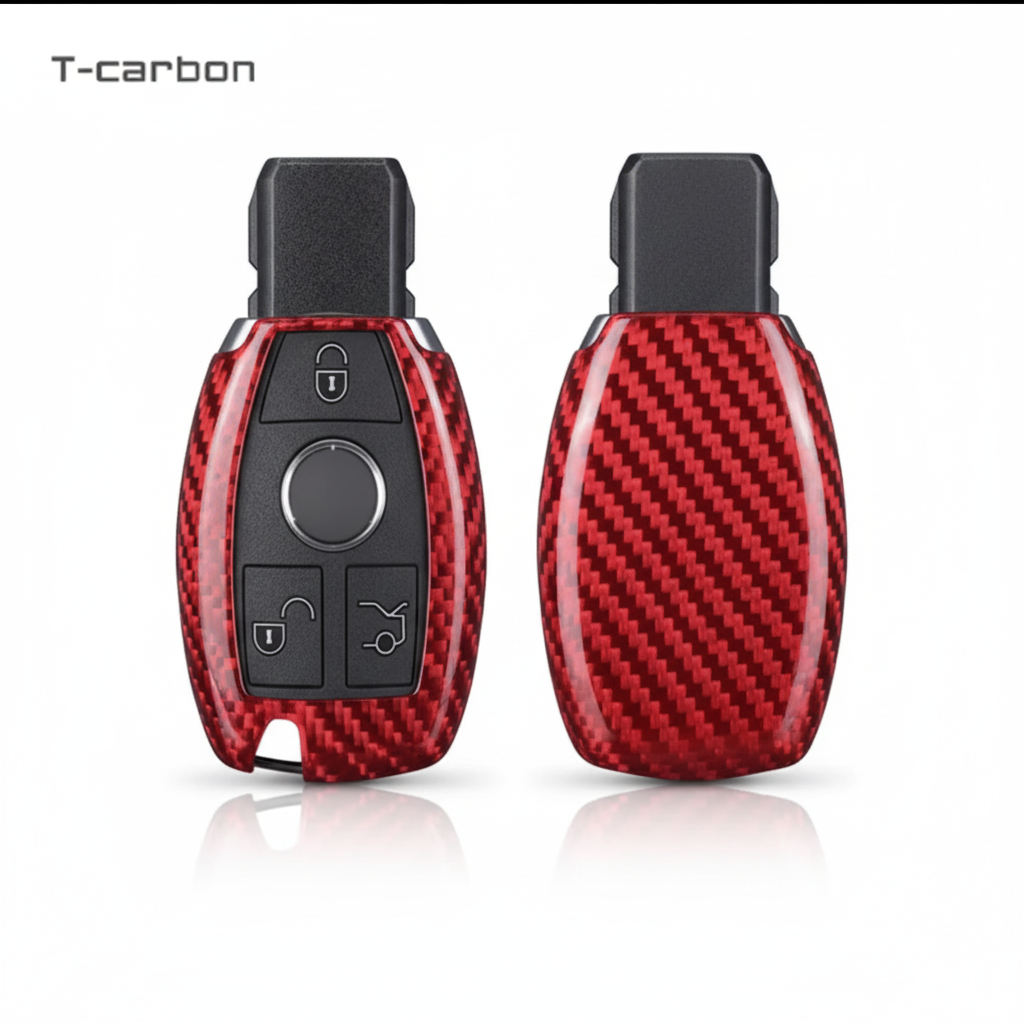 Red Mercedes key cover front back