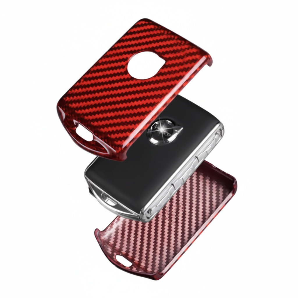 Red Volvo key cover exploded view