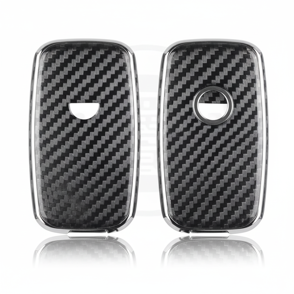 Silver black carbon fiber VW key cover