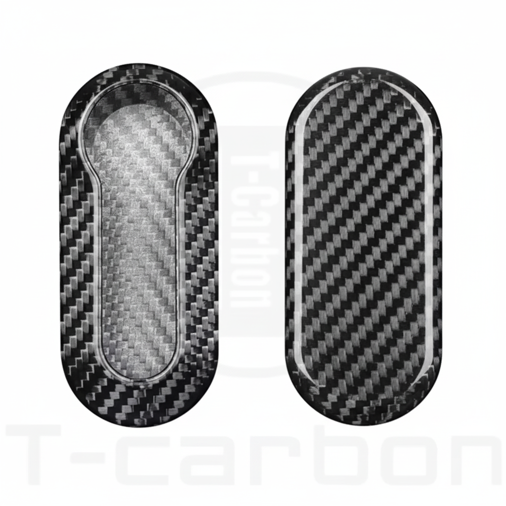 Silver black Fiat key cover